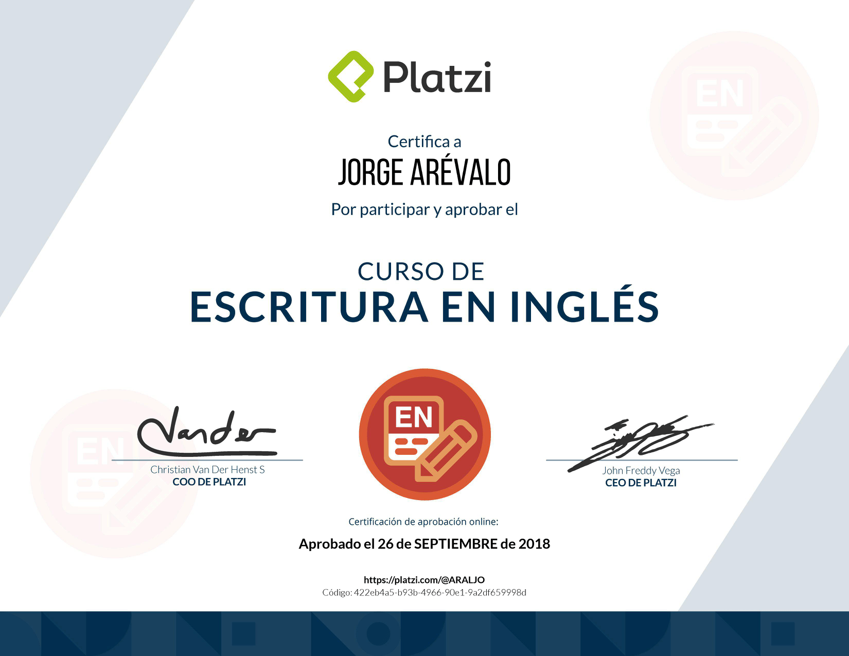 Escritura en Ingles